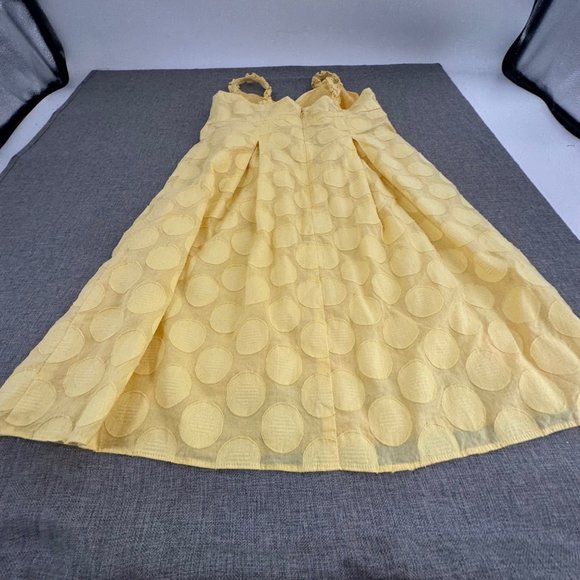 Maggy L Sleeveless Dress Solid Yellow Circles Size 6 100% Cotton Lining Polyeste - Picture 12 of 14